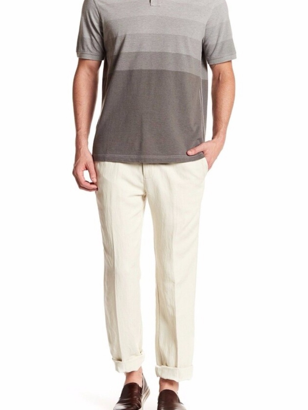 Tommy Bahama Men's Corsica Flat Front Silk and Linen Pant
